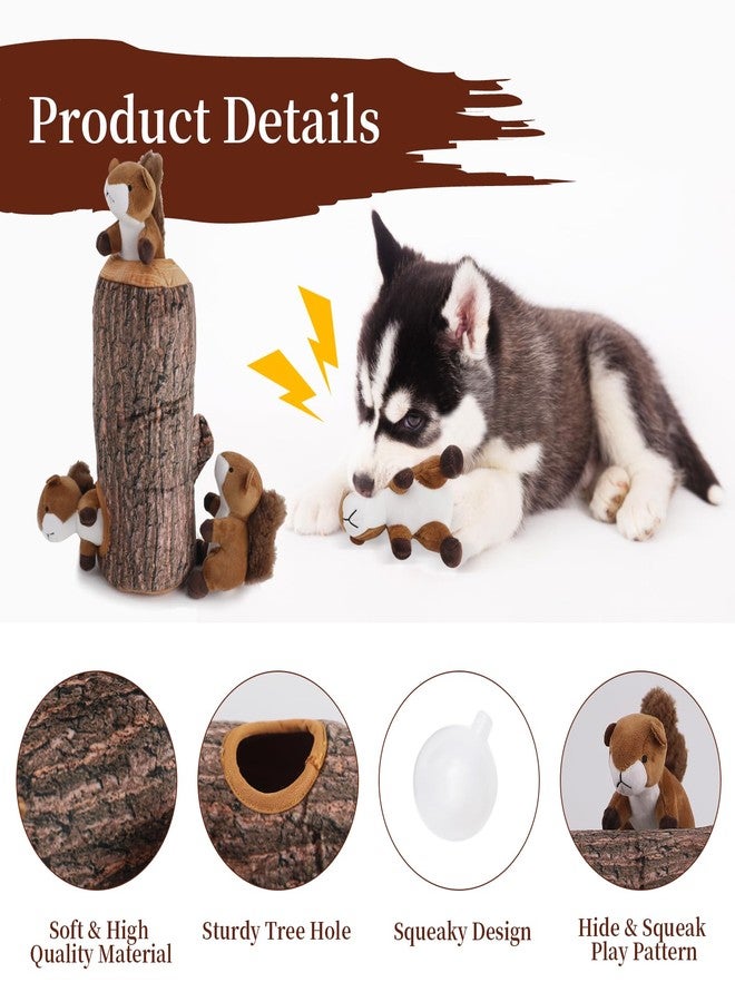 IFOYO Squirrel Hide and Seek Dog Toy, Squeaky Interactive Dog Toys for Boredom, Plush Dogs Toys to Keep Them Busy, Relive Anxiety, Attract Attention, Puzzle Toy for Smal and Medium Dogs - Image 2